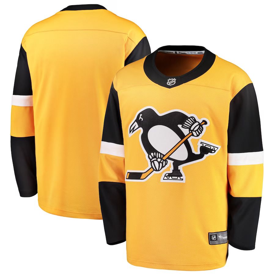 Men Pittsburgh Penguins Fanatics Branded Gold Alternate Breakaway NHL Jersey->pittsburgh penguins->NHL Jersey
